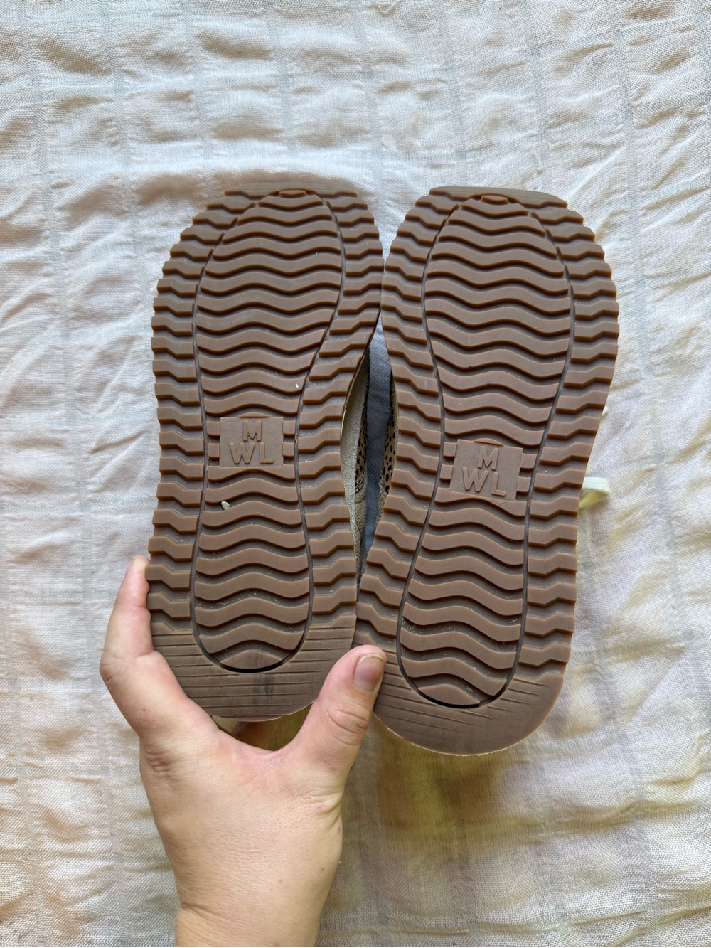 Madewell Tan CheetahPrint Sneakers with Cream Laces and Light Blue Trim No tread - Picture 6 of 6